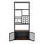Armoire-bar industrielle avec porte-bouteilles en bois