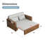 Canapé-lit double convertible 48 po avec rangement, canapé-lit modulaire avec méridienne réversible, canapé-lit en bois 3 en 1 pour salon, appartement, chambre à coucher, bureau-1317894857-1317894859