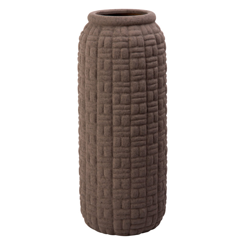 15.88" Tall  Vase – Decorative Flower Holder for Any Space, Gray