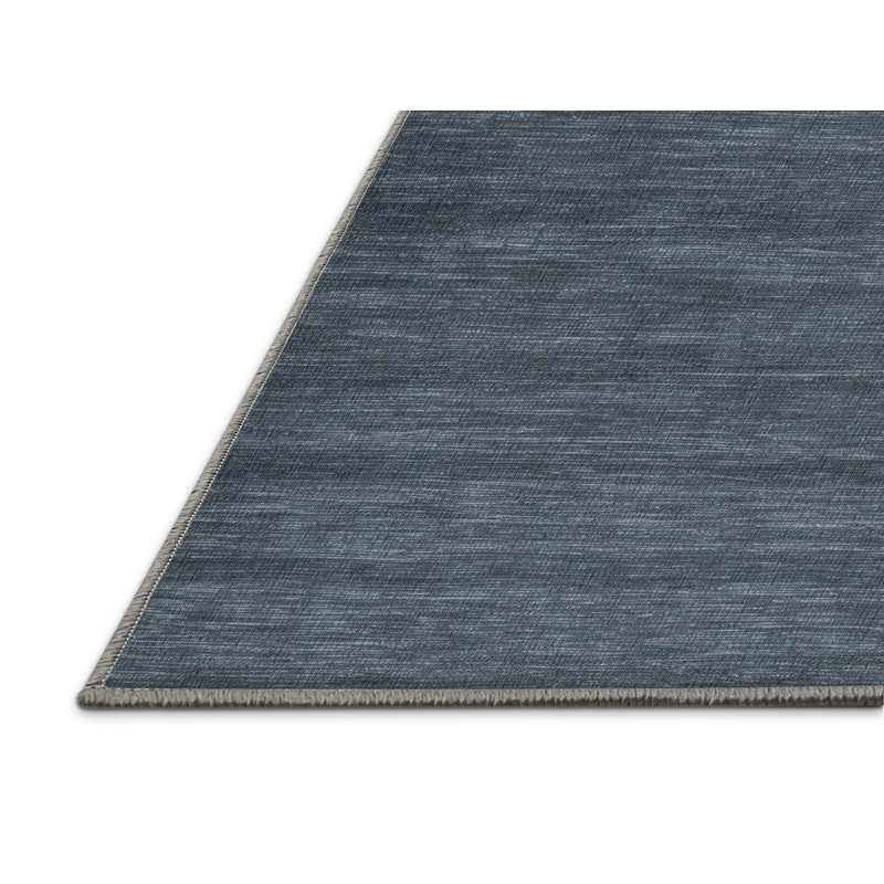 Machine Washable Solid Gray Area Rug, Rectangle 3' x 5'