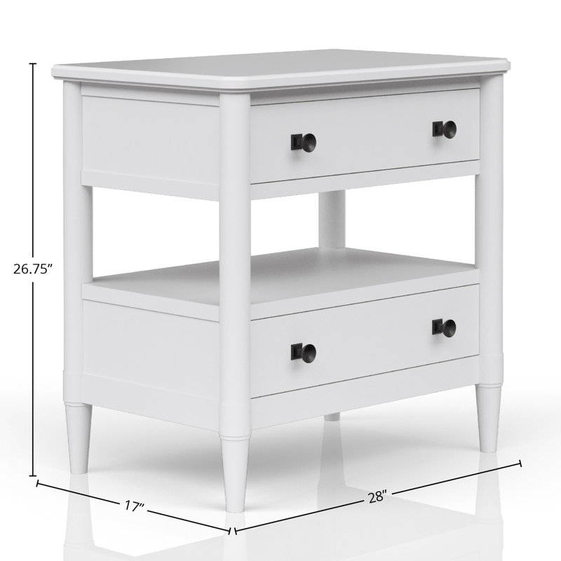 Nightstand With Drawer, White