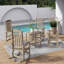 Ensemble de chaises berçantes 3 pièces avec table basse-571570704