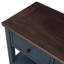 Console rétro avec deux tablettes ouvertes, structure en bois de pin massif et pieds pour le salon-340460784-340460799