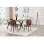 Ensemble de 4 chaises modernes en polyuréthane matelassé brun clair avec pieds en métal noir-513434784