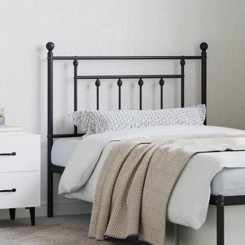 Aliha Metal Replace Headboard, 97cm H x 95cm W x 3cm D, Black