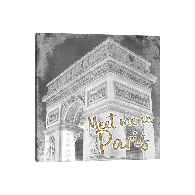 Meet Me In Paris 1 by Kimberly Allen - Wrapped Canvas Print, 30.48cm H x 30.48cm W