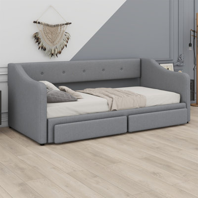 Upholstered Daybed With Two Drawers