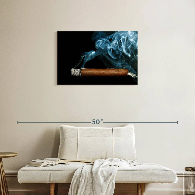 Senne Cigar With Smoke, 20" H x 30" W