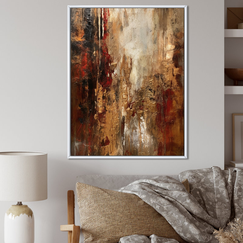 Révélations italiennes anciennes en or et rouge - reproduction d'art sur toile, H 44 po x l 34 po x P 1,5 po