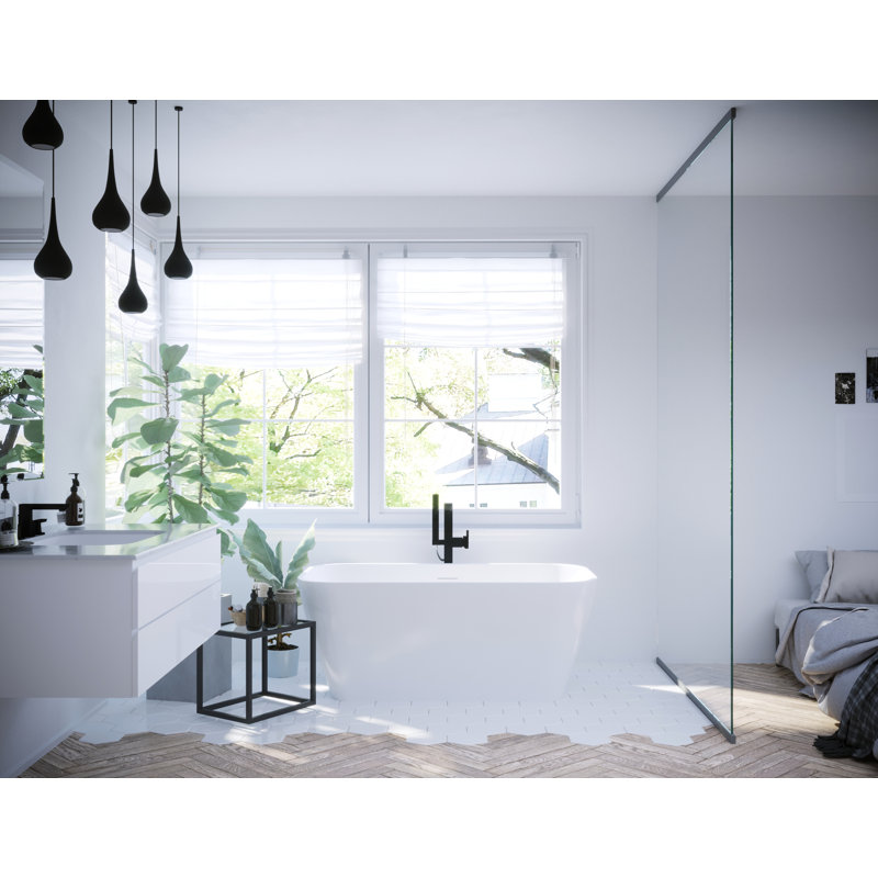 31.5'' x 59'' Freestanding Soaking Acrylic Bathtub