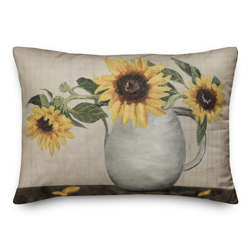 Sunflower Still Life Rectangular Pillow Cover & Insert