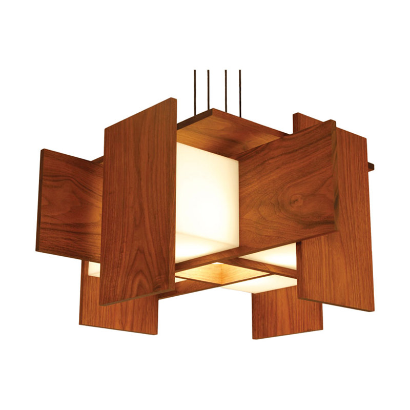 Muto 5 - Light LED Pendant, Dark Stained Walnut, 3500K (Cool)