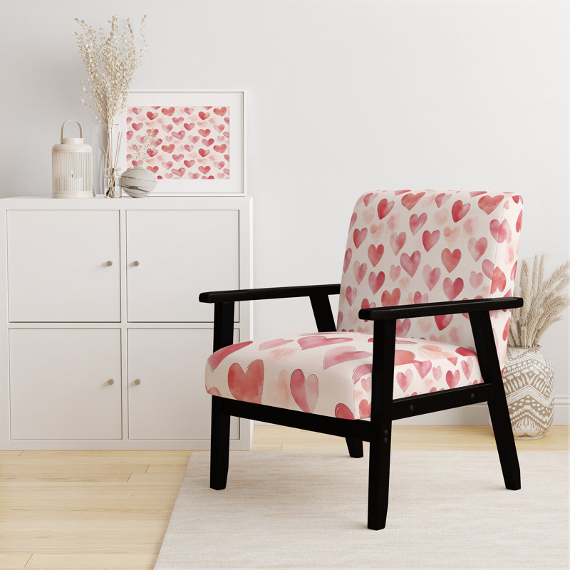  Chaise rembourrée Love, Accoudoirs carrés noirs
