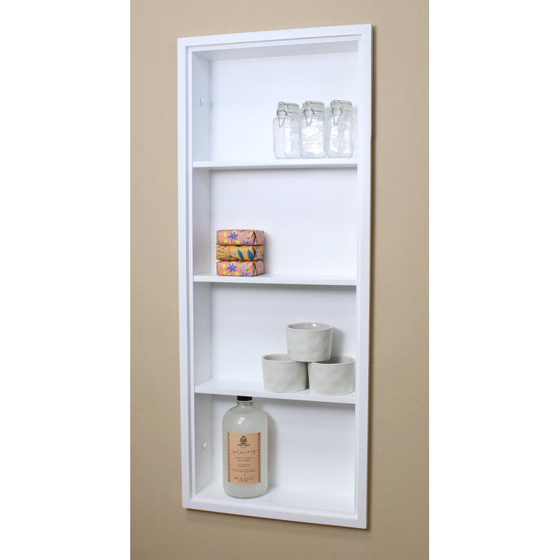 14X36 Sloane Recessed Wall Niche With Plain Back And Three Shelves, White