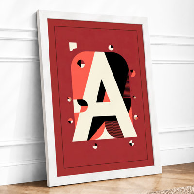 Letter A Deconstructed Geometric - Framed Print