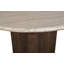 Table de salle à manger en travertin et bois de manguier 36 po Pietra-127658257