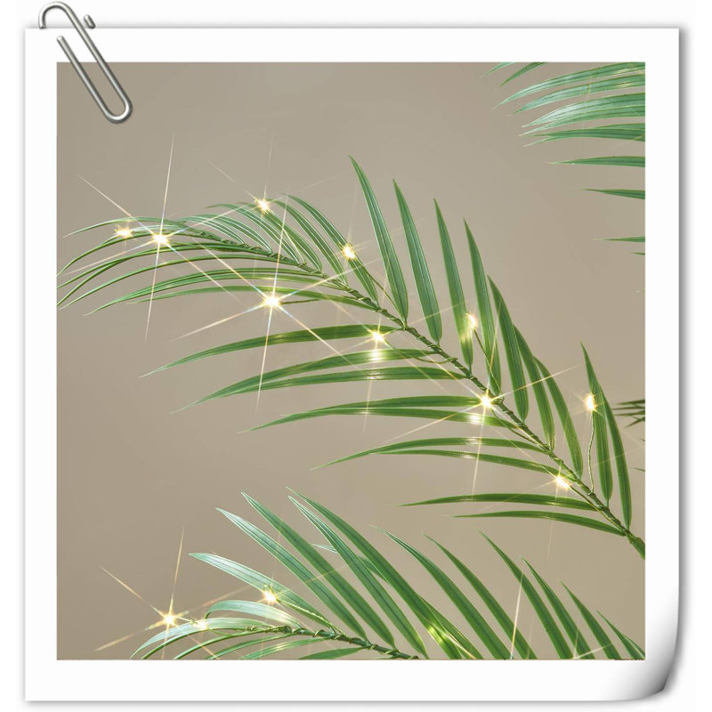 Lighted Palm Tree 4FT 240 LED Fairy Lights, Artificial Greenery Tree With Lights For Home Room Summer Decoration Indoor