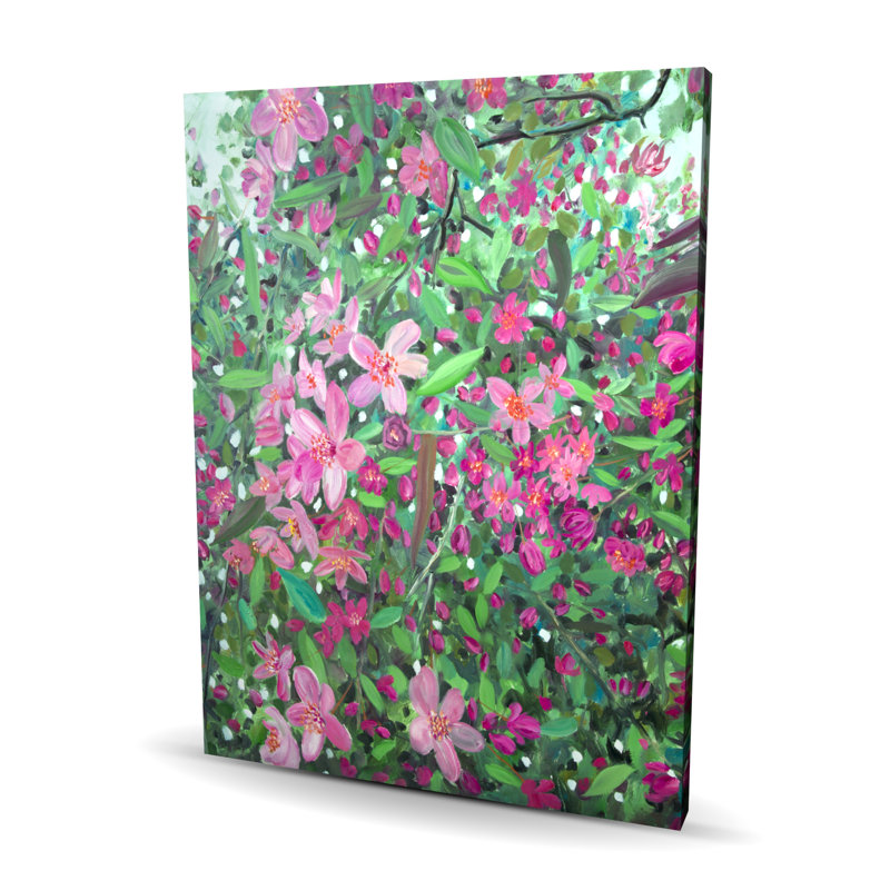 Cherry Tree Blooming - Pink Flowers Canvas for Home Decor