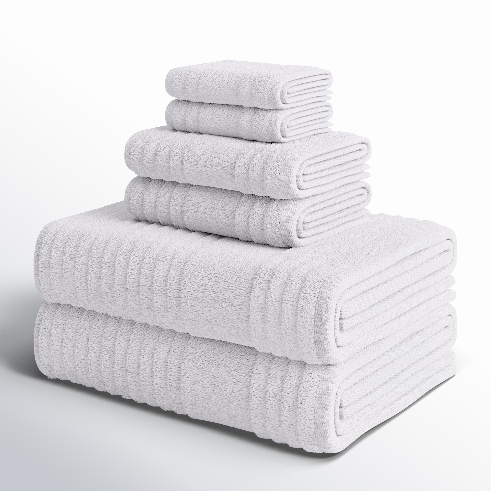 Depew 6-Piece Turkish Cotton Towel Set, White