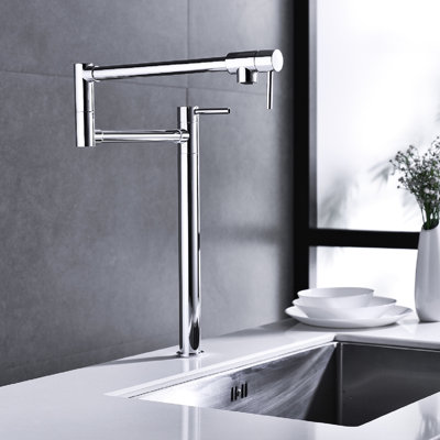 Extension Pot Filler Faucet - , Brass Made, Double Handles For Fine Water Control, Corrosion And Fingerprint Surface, Smooth & No-Splash Delivery Brass, Accurate Surface Treatment, Steady Splash-