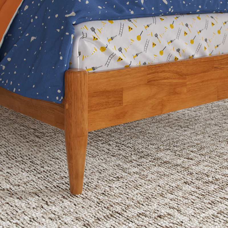  Lit plateforme Amandalee, Simple, Caramel clair