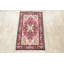 Tapis rouge traditionnel en laine à motif géométrique 3x5