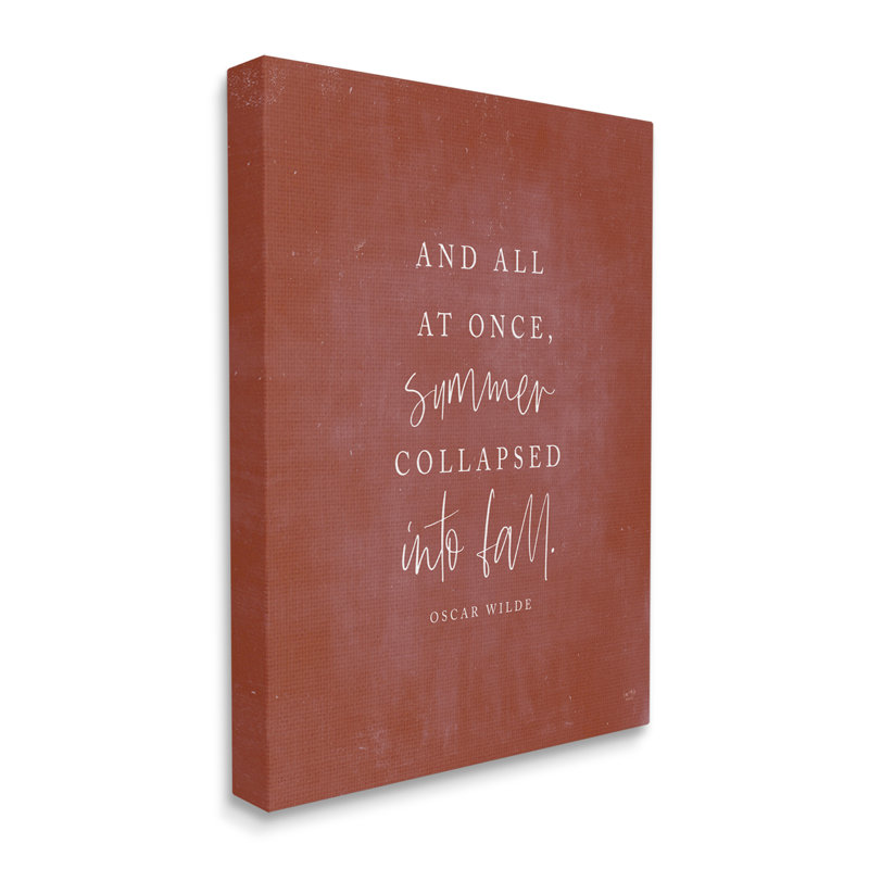"Oscar Wilde", citation sur toile par Lux + Me Designs, impression, H 20 po x l 16 po x P 1,5 po