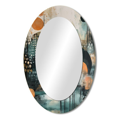 Green And Brown Artistic Liberation III - Green Oval Wall Mirror Decor