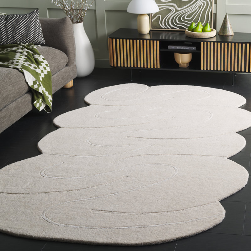 Nouveauté 157 laine 95% touffetée à la main; Tapis abstrait 5% viscose, Novateur 8 pi x 10 pi