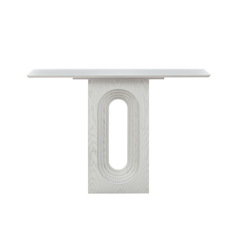 Longueur de la table d'entrée de 47,24 pouces pour le salon, console étroite avec design à boucle unique, table de canapé en panneau de fibres à densité moyenne de conception moderne pour le couloir, l'entrée, appartement