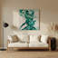 Art mural abstrait en métal vert figuratif 13-1727975479