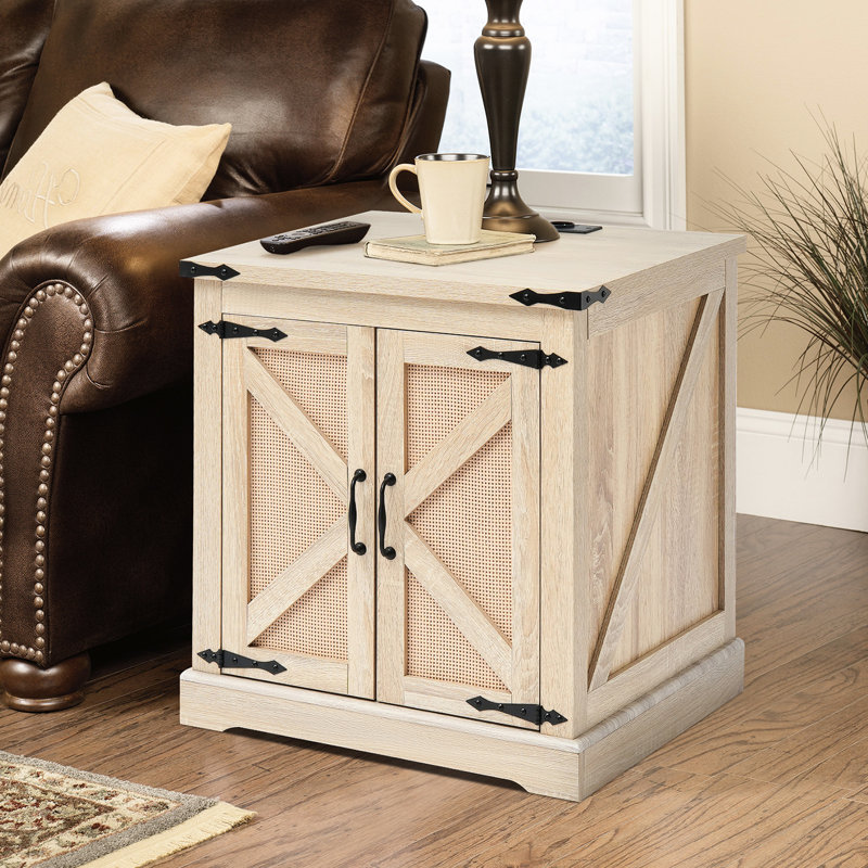 Table basse 24 po, charnières en métal rétro, multiprise intégrée, rangement pour haut-parleurs rectangulaires en bois à double plateau relevable