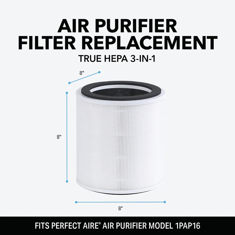 Perfect Aire 8 in H x 8 in W Round HEPA Air Purifier Filter 1 Pack