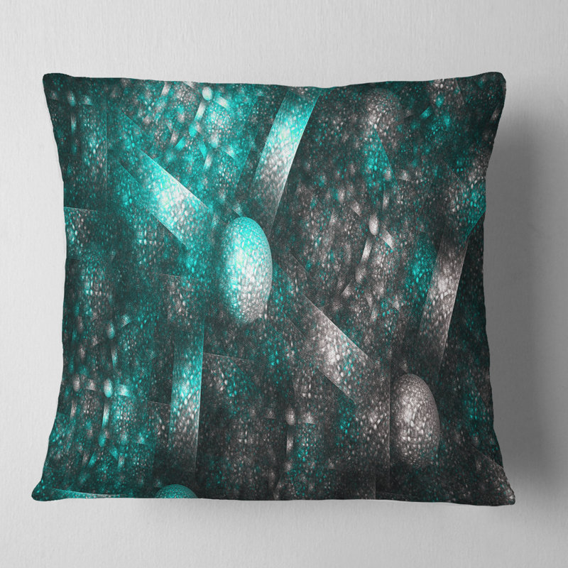 Crystal Steel Steel Texture - coussin abstrait imprimé, 16 po x 1 po, Bleu, Coussin décoratif