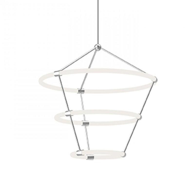 Santino 3 - Light LED Chandelier, Chrome, 33" H x 33" W x 33" D