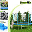 SENCHO GINSYTALIOR 12' Round Backyard Trampoline with Safety Enclosure