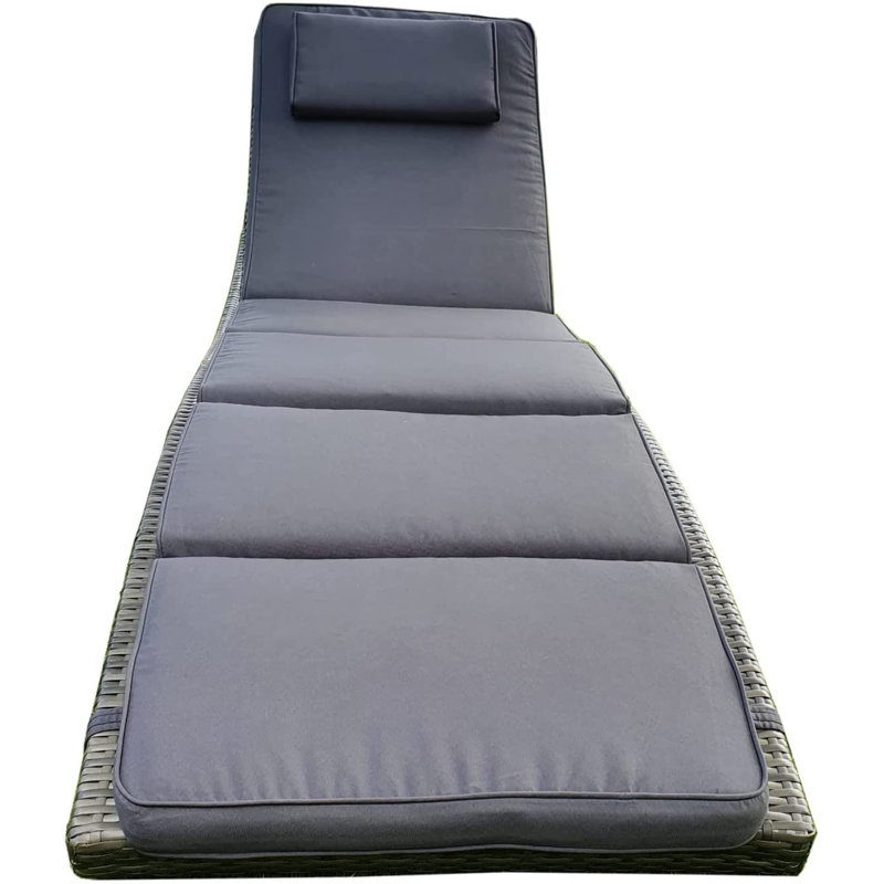 Outdoor Rust-Resistant Metal Chaise Lounge , Cushion Included, Gray
