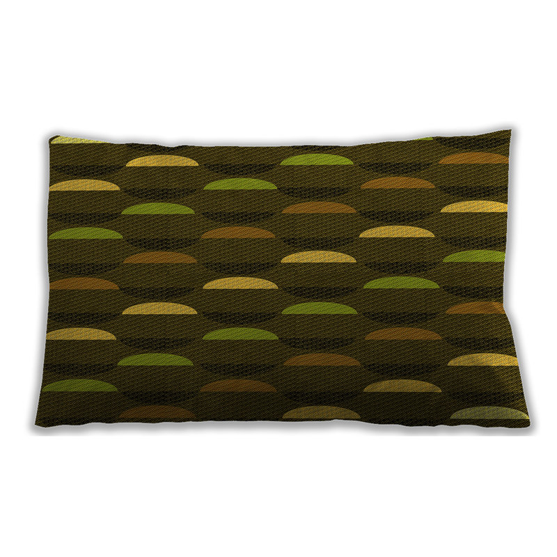 Coussin lombaire géométrique, Microsuède, Gris
