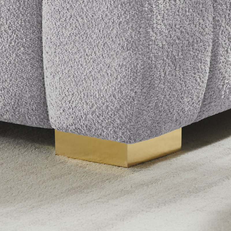 Fauteuil d'appoint 47,6 po capitonné Boucle, Gris fumée