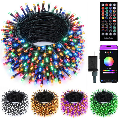 82Ft 250LED Smart RGB String Edinger, 16 Million Color Changing Fairy Edinger With App/Remote Control, Music Sync & Timer For Christmas Tree Holiday Party Decor