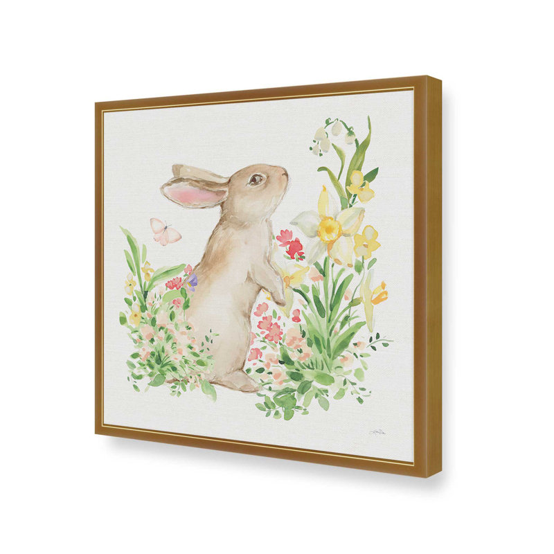 «Spring Celebration I» par Katrina Pete, reproduction d'art, H 20 po x l 20 po, Doré