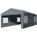 10'X20' Heavy-Duty Dark Gray Carport With Reinforced Galvanized Steel Frame