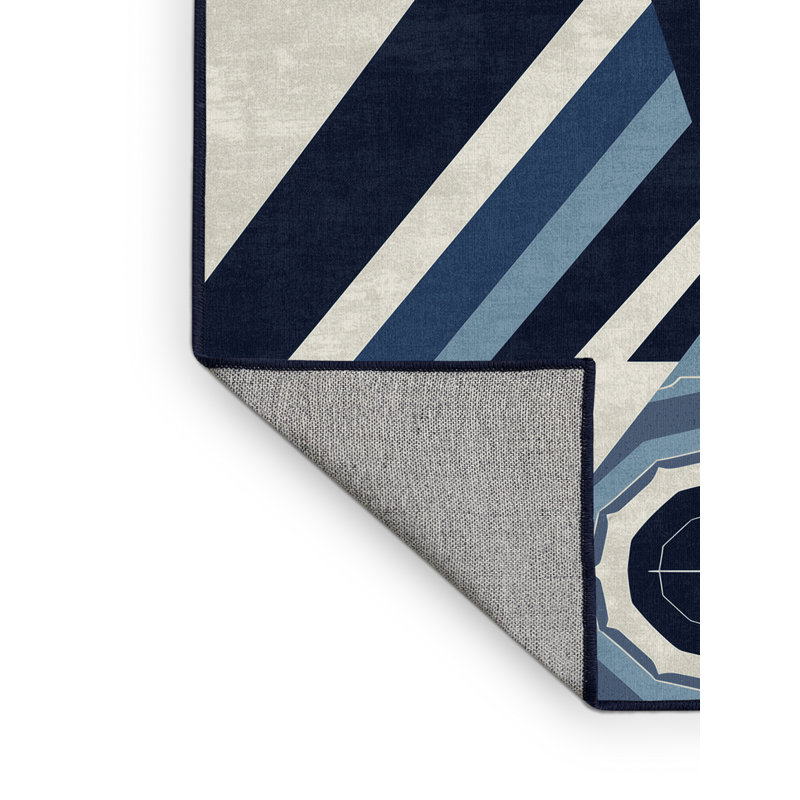 Tapis gris délavé à la machine Wimberley Alien Starship Dockyard, 7 x 9
