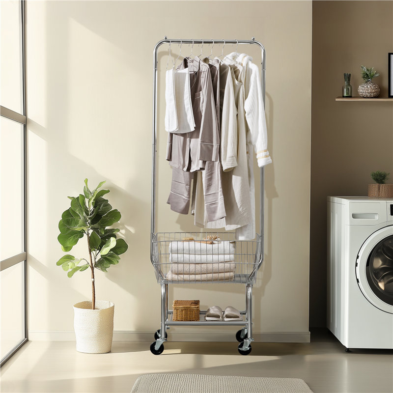Séchoir à linge commercial, H 70,5 po x l 20,5 po x P 20,5 po, Argent argent