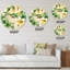 Feuillage tropical et fleurs jaunes - horloge murale traditionnelle-93601790