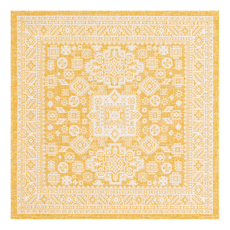 Tapis intérieur / extérieur brun Anaruth, Carré 5 pi 3 po