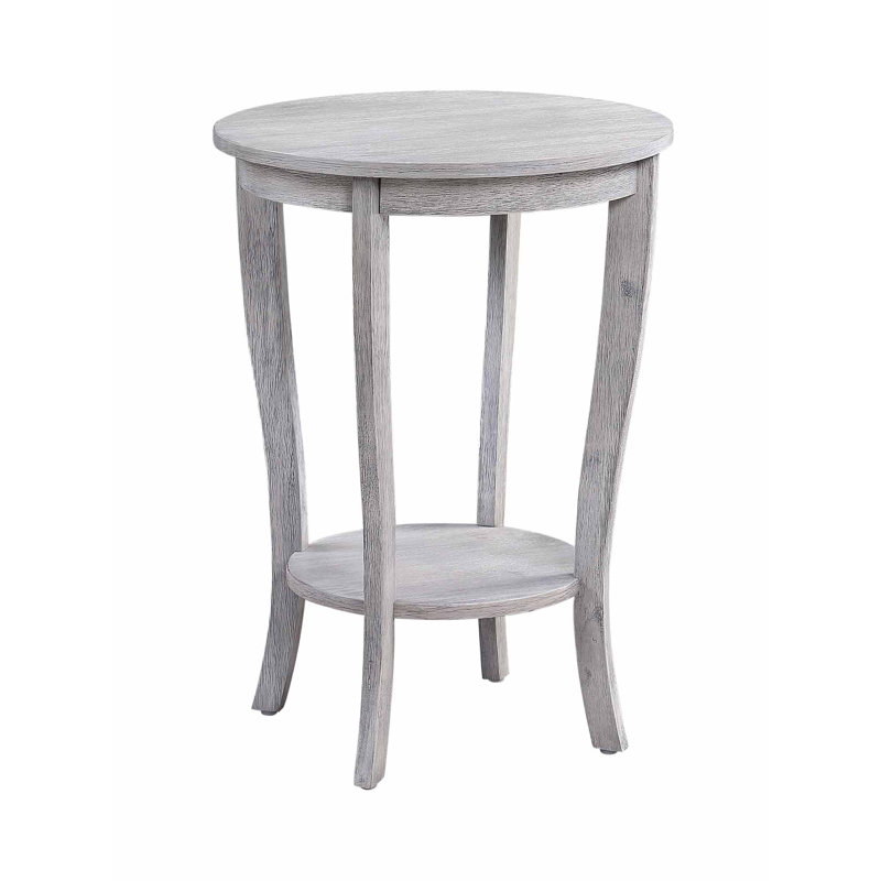 Table de bout ronde Carbin, Gris clair métallique brossé