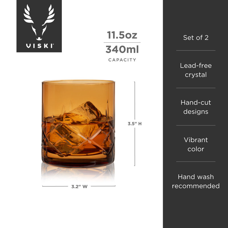 Verres à cristal en cristal taillé Admiral, Amber