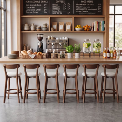 Nordic Solid Wood Bar Stool