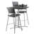 NPS Café Time Stool, Charcoal Slate Top & Silver Frame